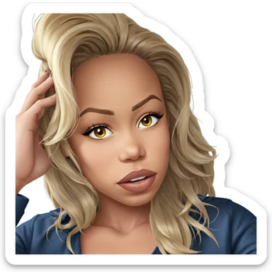 blonde girl portrait looking viewer sticker