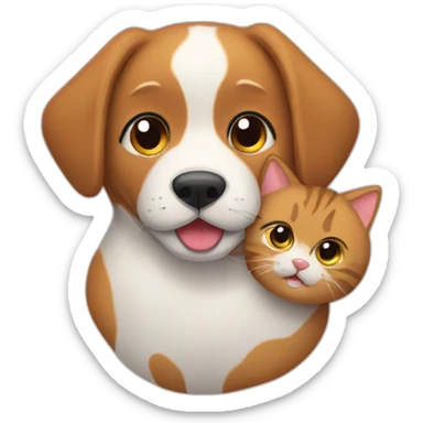 Hund und Katze kuscheln sticker