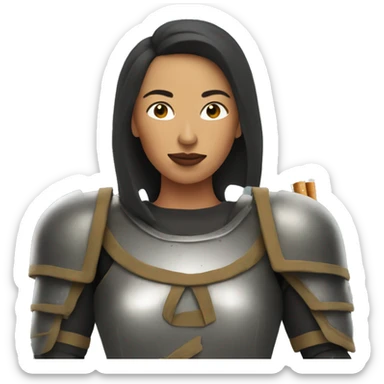woman wearing armor smoking a cig sticker