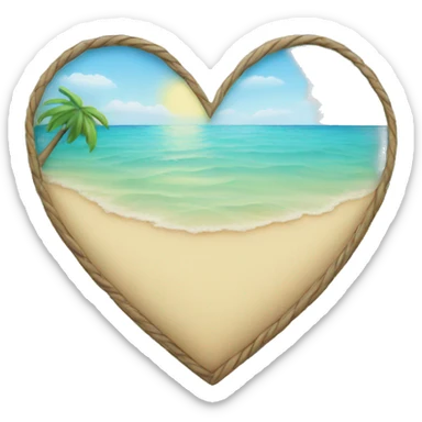 Beach heart sticker