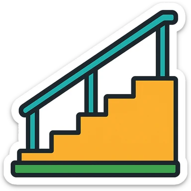 outdoor stair icon with color outline sticker