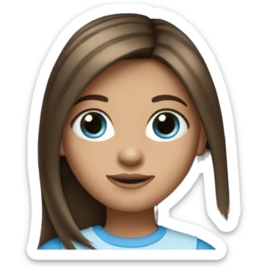 Straight hair Brunette Dutch girl with blue eyes sticker