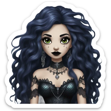 goth mermaid hime girl sticker
