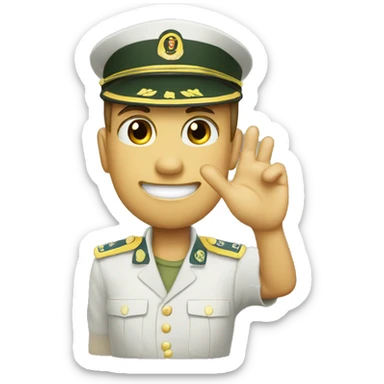Military Salut, add hand saluting, a single tear drop, and a smile  sticker