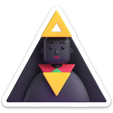 character with triangle head sticker