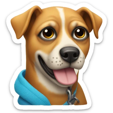 Dog with a ski mask  sticker