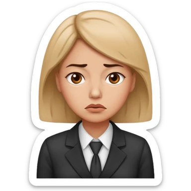 a office woman disappointed and lack of speak sticker