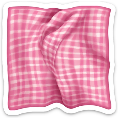 Pink blanket folded with Vichy sticker