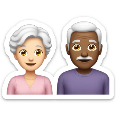 white granny and grandfather sticker