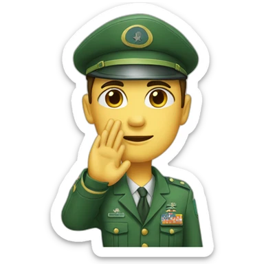 saluting face green skin sticker