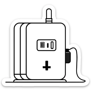 Person mit Zapfhahn und ladestecker  sticker