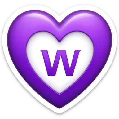 The white Letter “w” inside a Purple Heart sticker