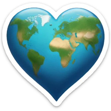 earth heart sticker