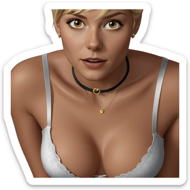 blonde girl in elegant lingerie sticker