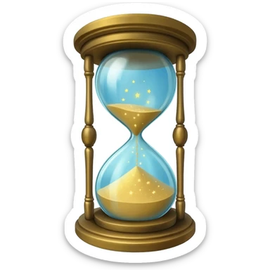 giant hourglass releasing falling stars instead of sand sticker