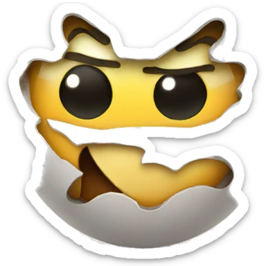 angry emoji holding an egg sticker