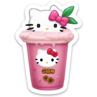 Hello kitty boba  sticker