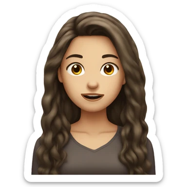 Long hair brunette gasp sticker