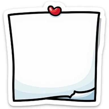 Blank sticky note, empty, no text or decoration sticker