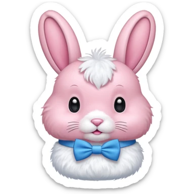 pink bunny with bowtie sticker