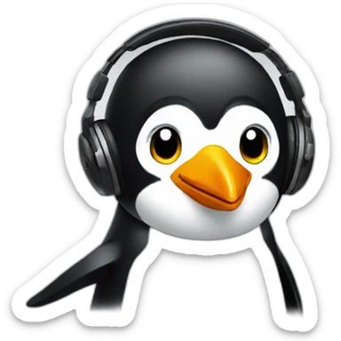 Dj penguin sticker