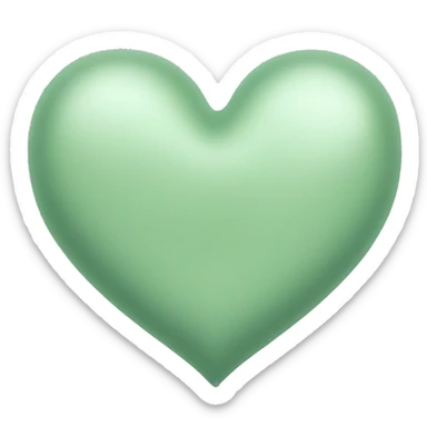 light sage green heart sticker
