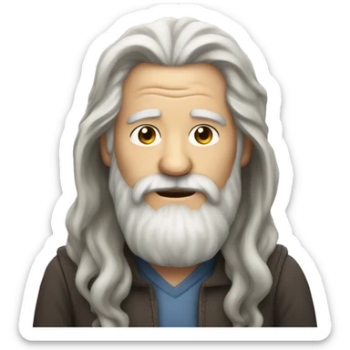 Old man with long hair and beard sticker