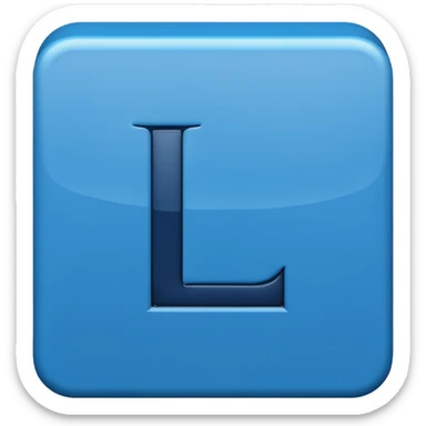 The letters L and R in a blue box 2D sticker
