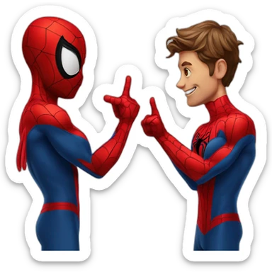 spiderman pointing at spiderman sticker