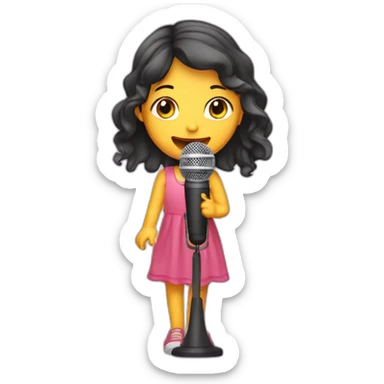 girl sing song in microphone sticker