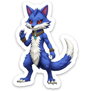 Cool cute Kemonomimi Nekomimi Japanese Anime Kemono Furry Style Vernid-Protogen-Sergal-Fursuit-furry-fursona sticker