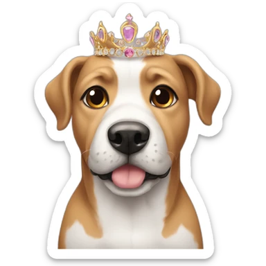 Dog wearing a tiara  sticker