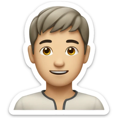 Asian boy with toe head in SHEIN factory  sticker