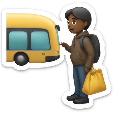 Waiting for bus sticker