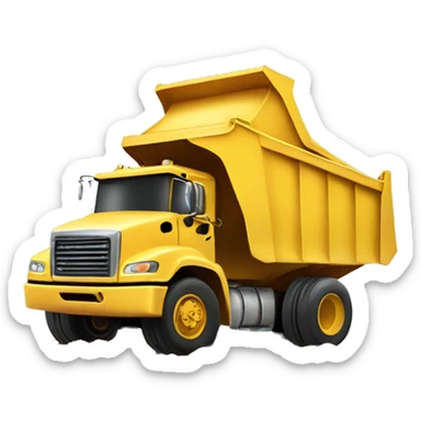 dump truck dumping coins sticker