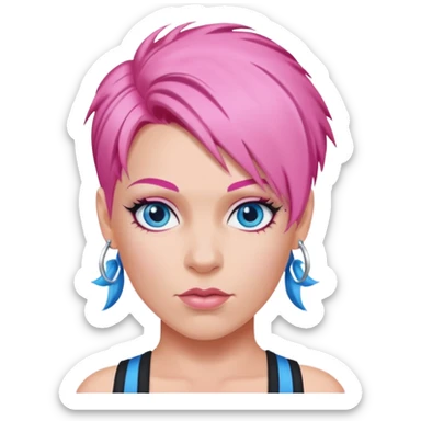 P!nk Singer with pink hair, blue eyes sticker
