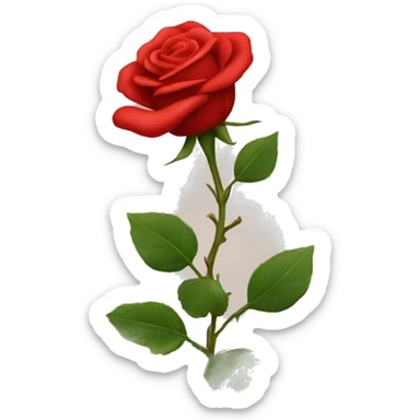 blooming red rose sticker