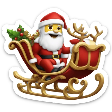 Santa on his sleigh  sticker