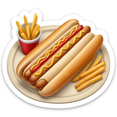 hot dog with french fries on a tray sticker