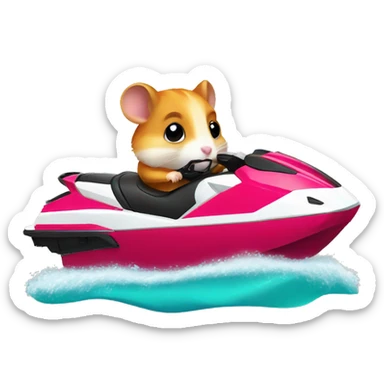 hamster on jetski sticker
