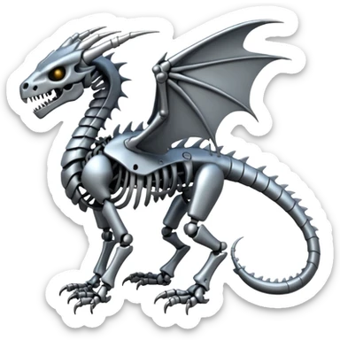 A skeleton robot dragon  sticker