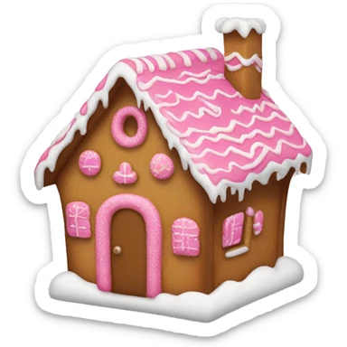 A pink gingerbread house sticker