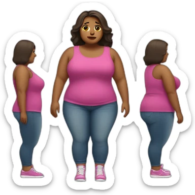 Plus Sized woman with hurting legs sticker