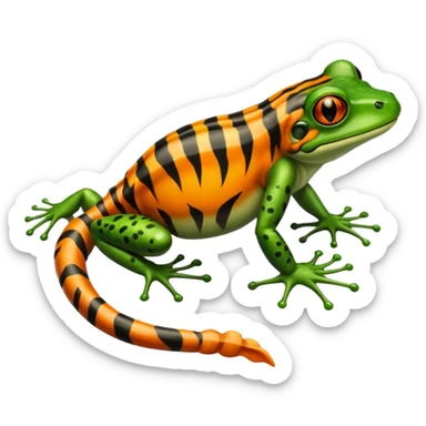 Frog with tiger body and scorpion tail sticker