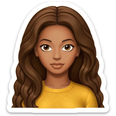 Beyonce with long dark brown hair sticker