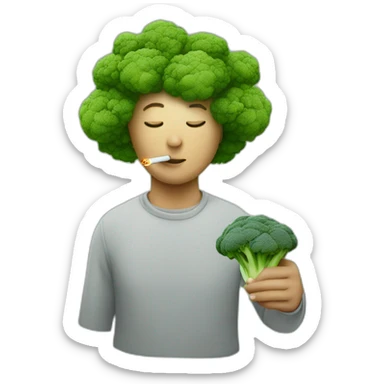 Person Smoking, love heart broccoli,  420 sticker