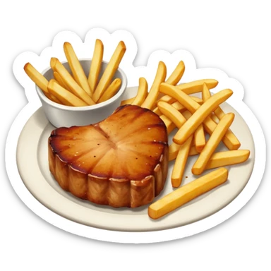 pork chops and fries sticker