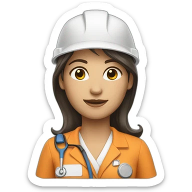 Realistic Female Helpful specialist sticker