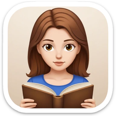 Brown hair white girl reading  sticker