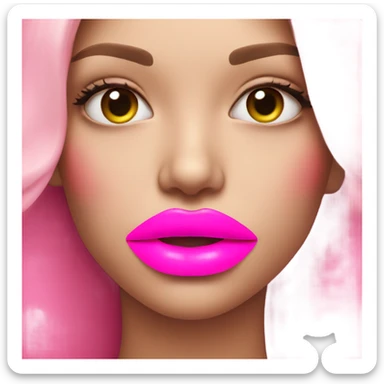 Pink lips with a neon pink background sticker